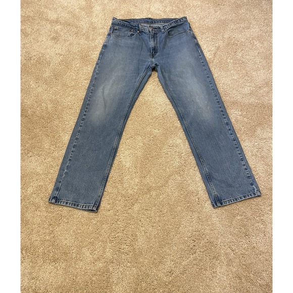 Levis 559 Jeans Mens 34x30 Blue Straight Leg Denim Classic Zip Fly 5 Pocket - Picture 1 of 11